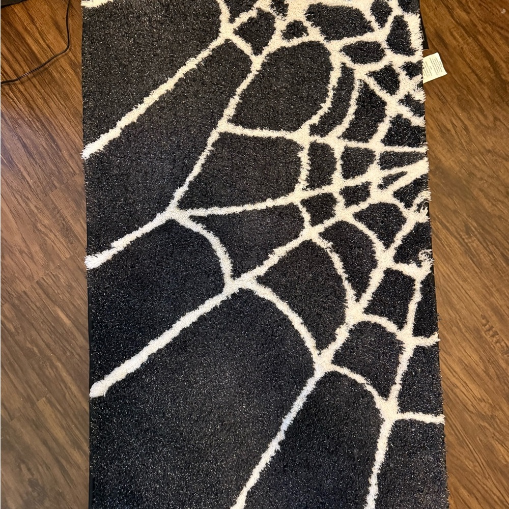 Black and White Spiderweb Rug